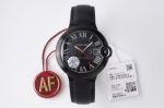 AF Factory Ballon Bleu de Cartier with Black Dial Replica 42*13MM Stainless Steel Black Watch